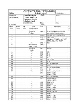 Győr Város Tanácsa V.B. Igazgatási Osztály, általános iratok