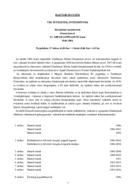 Árpád Gimnázium iratai